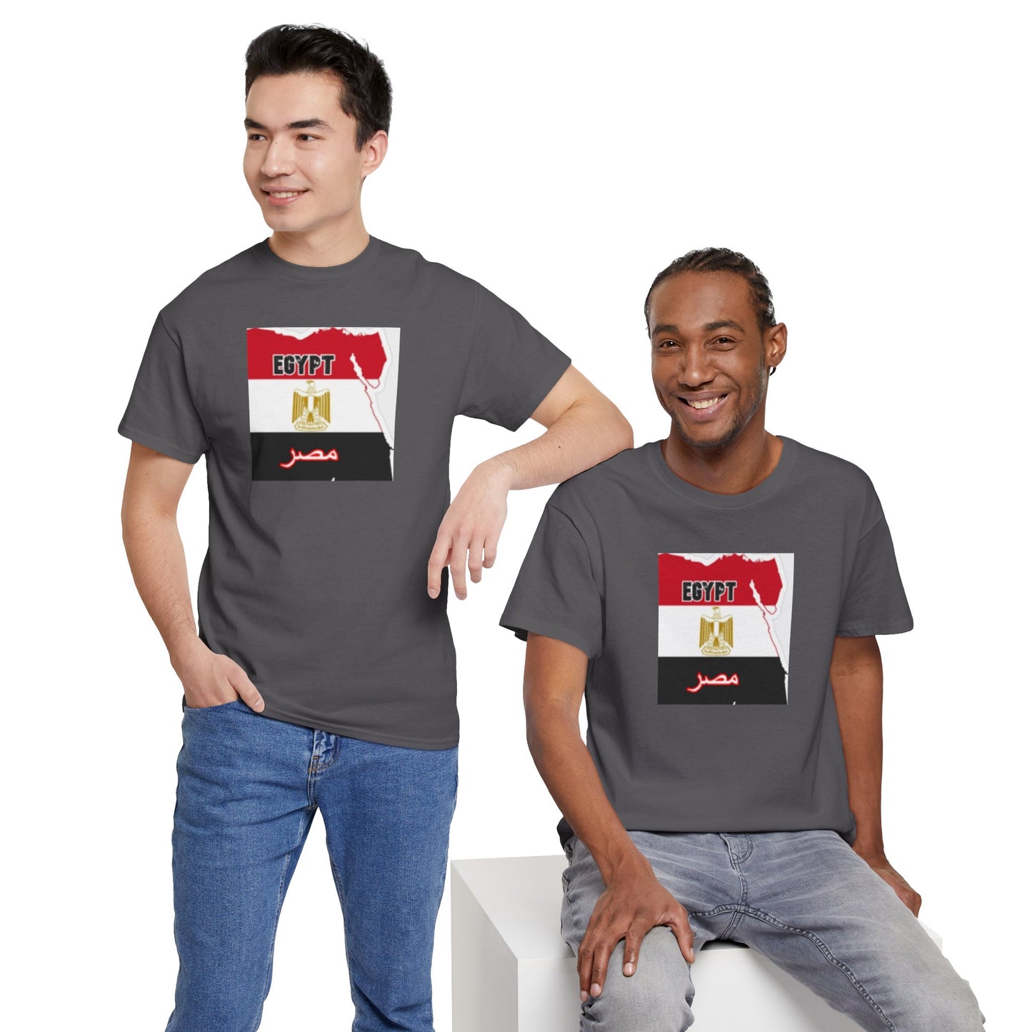 Unisex Heavy Cotton Tee -- Egypt flag and map