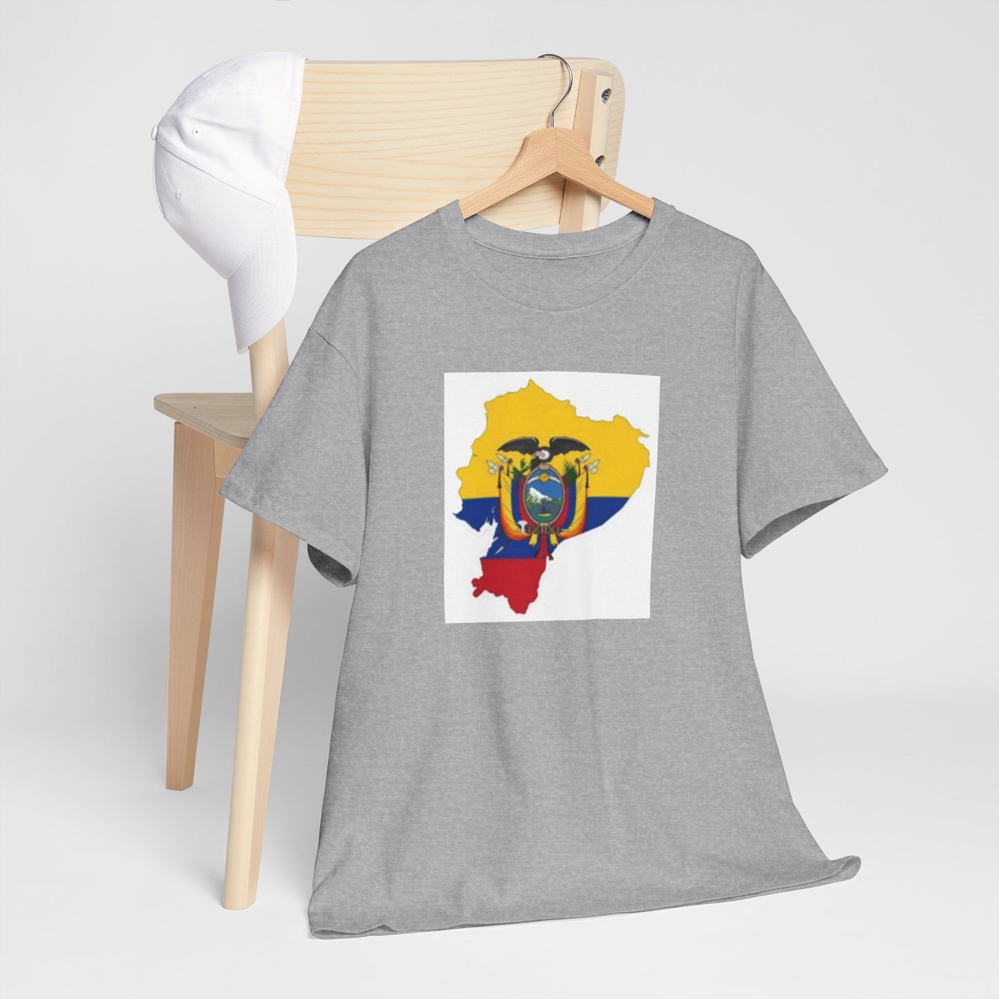 Unisex Heavy Cotton Tee -- Ecuador flag and map