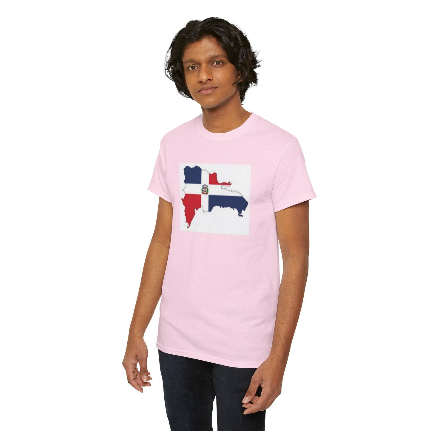 Unisex Heavy Cotton Tee -- Dominican Republic flag and map