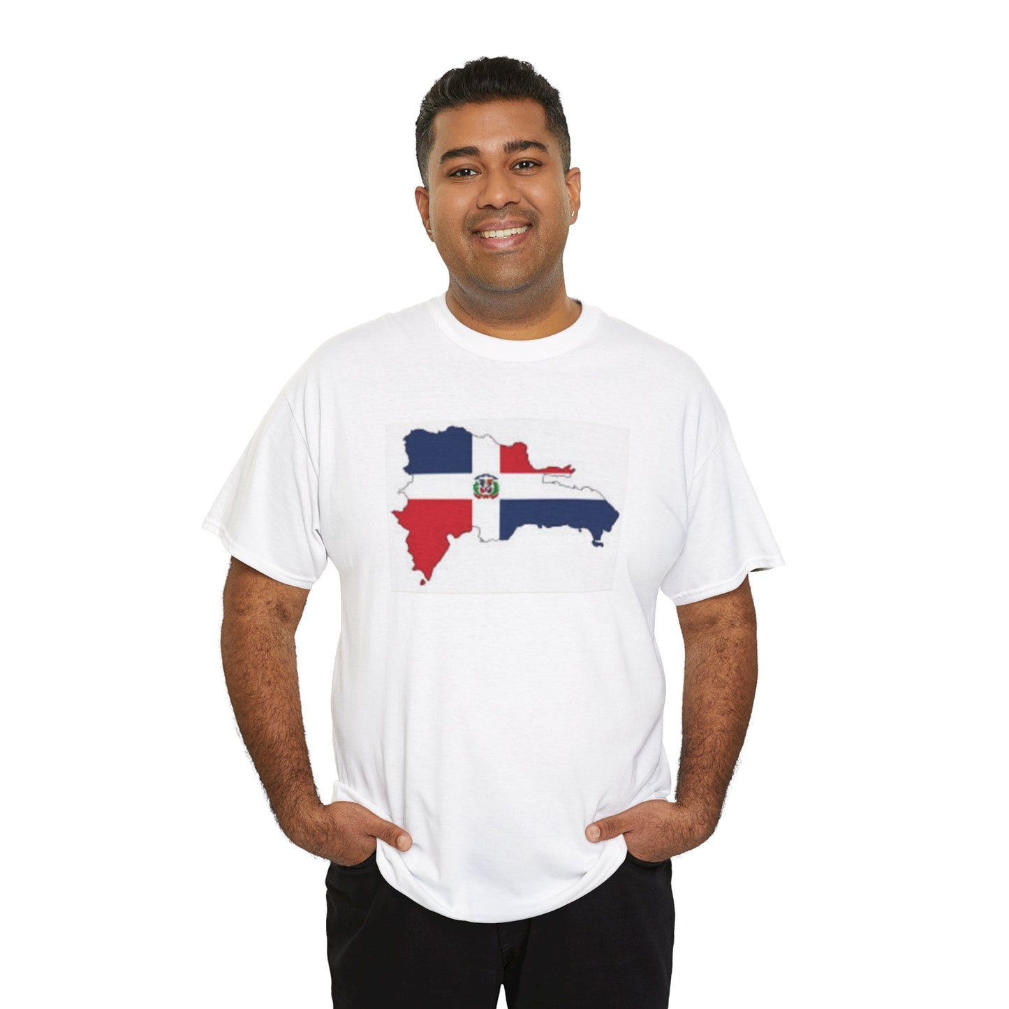 Unisex Heavy Cotton Tee -- Dominican Republic flag and map