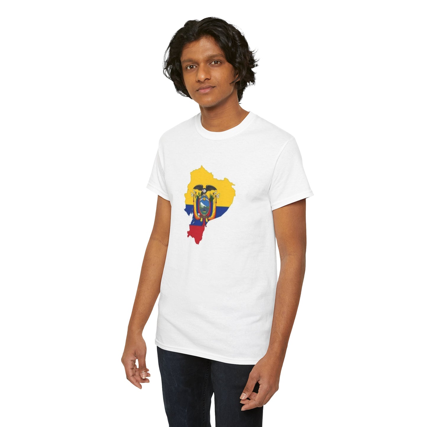 Unisex Heavy Cotton Tee -- Ecuador flag and map