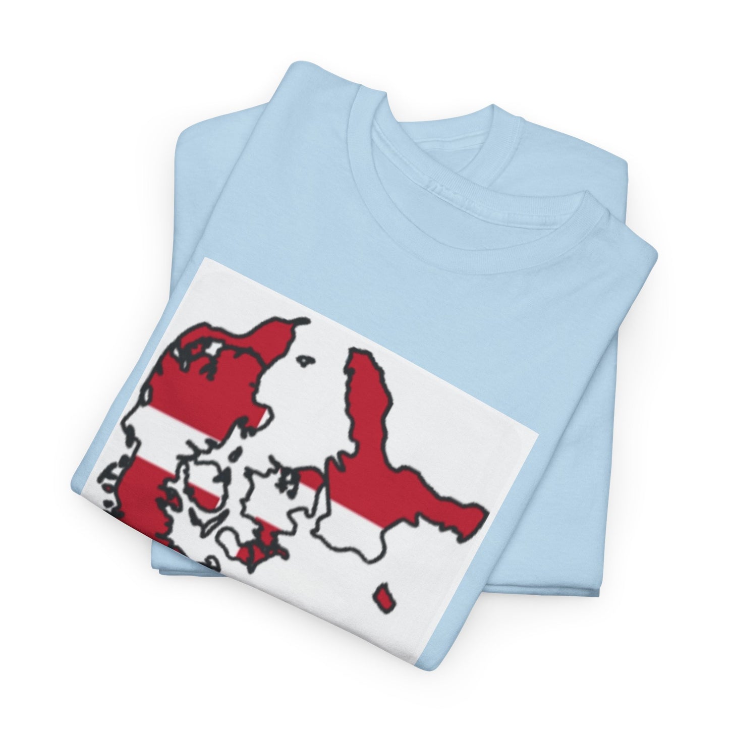 Unisex Heavy Cotton Tee -- Denmark flag and map