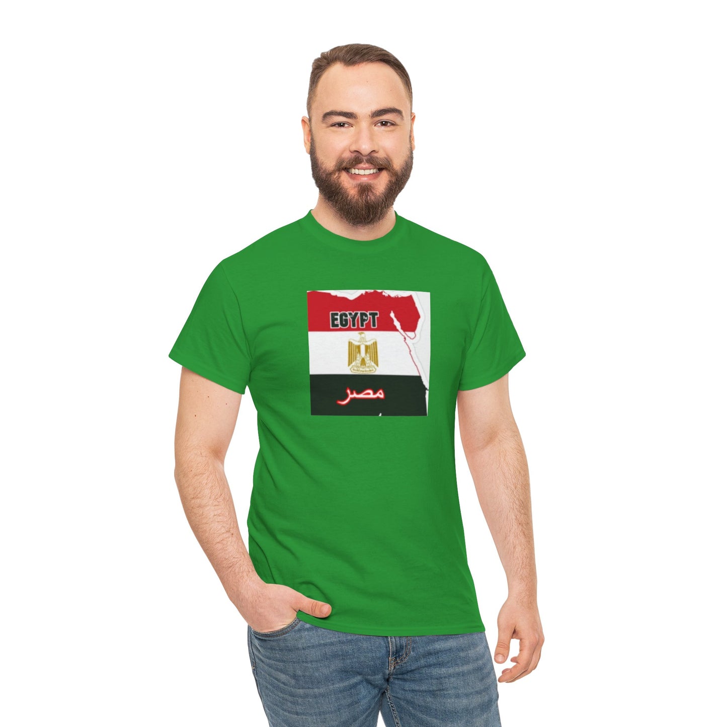 Unisex Heavy Cotton Tee -- Egypt flag and map