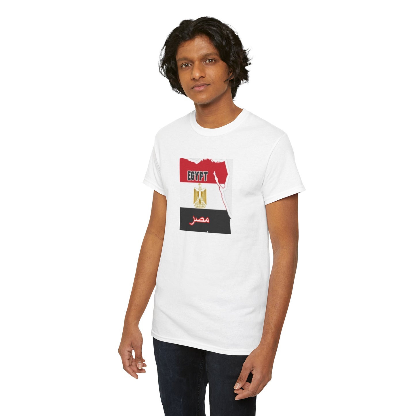 Unisex Heavy Cotton Tee -- Egypt flag and map
