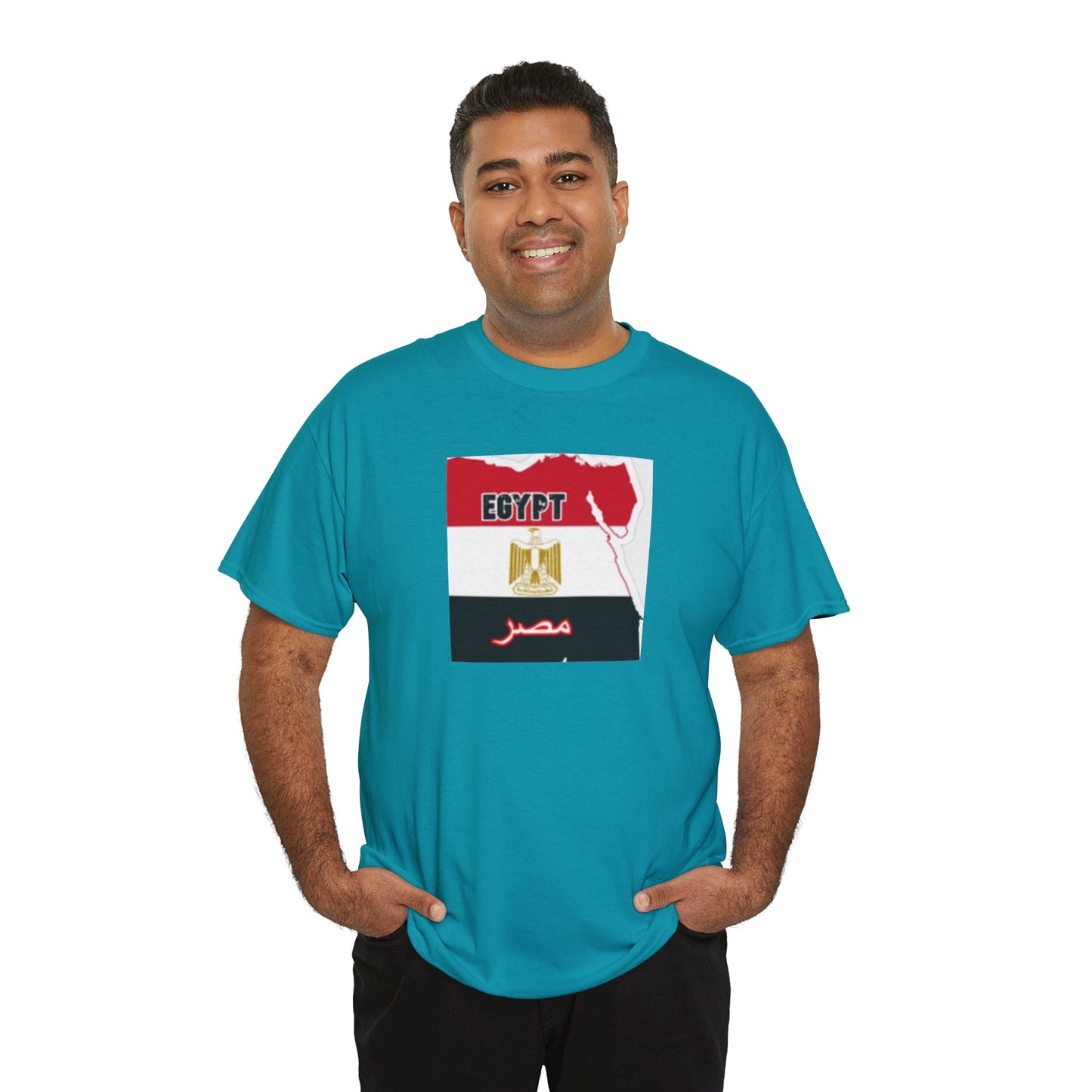Unisex Heavy Cotton Tee -- Egypt flag and map