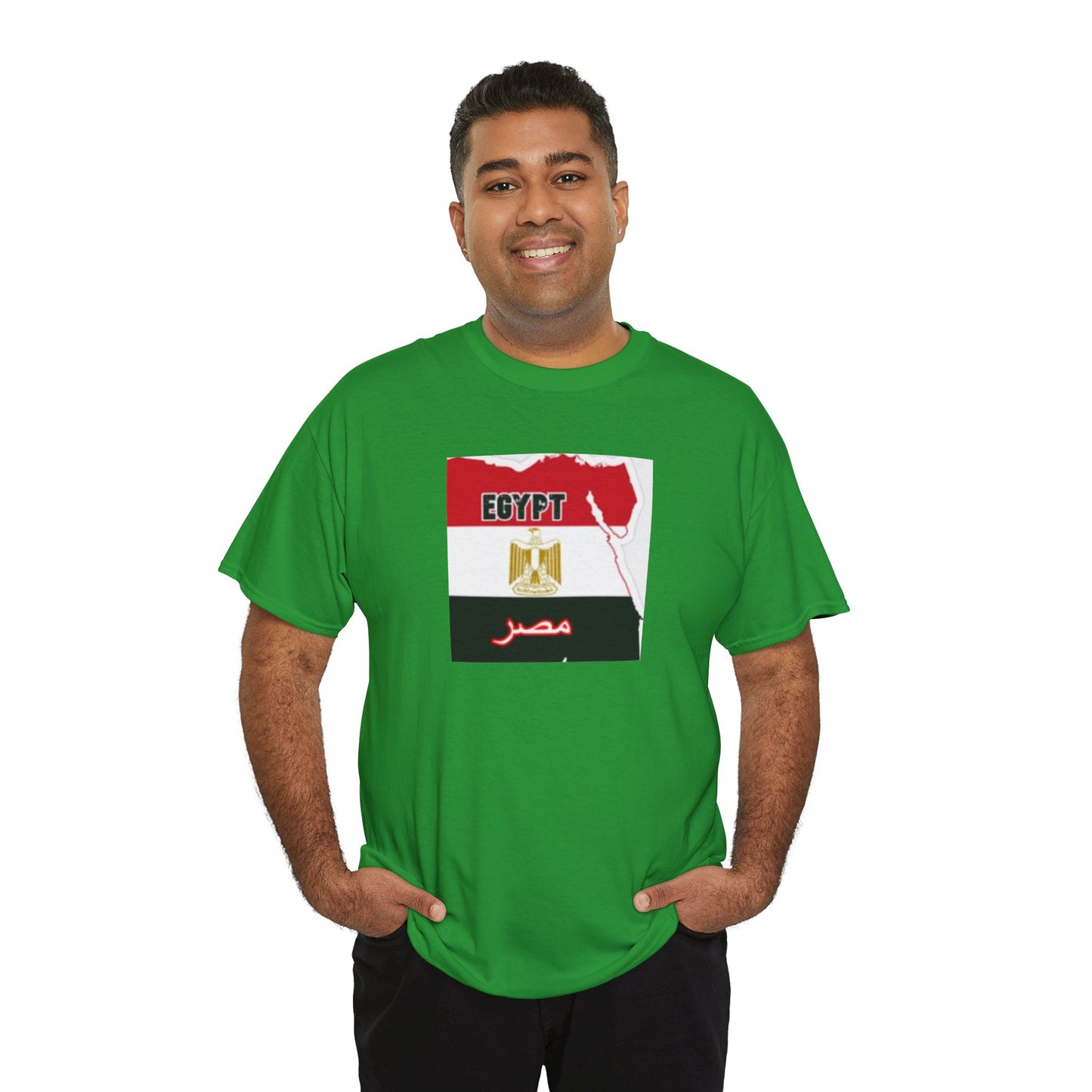 Unisex Heavy Cotton Tee -- Egypt flag and map