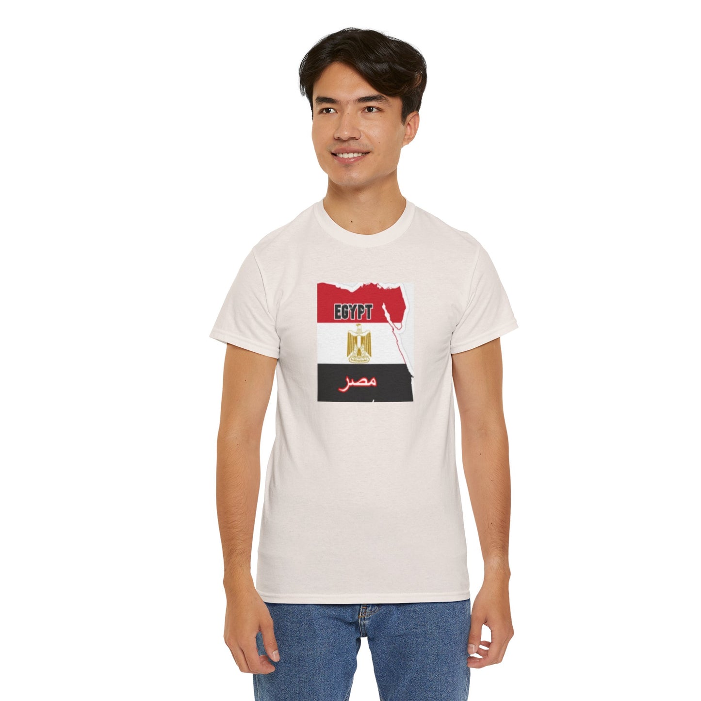 Unisex Heavy Cotton Tee -- Egypt flag and map