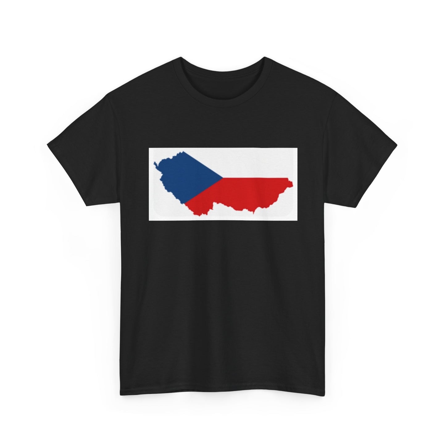 Unisex Heavy Cotton Tee -- Czechia flag and map