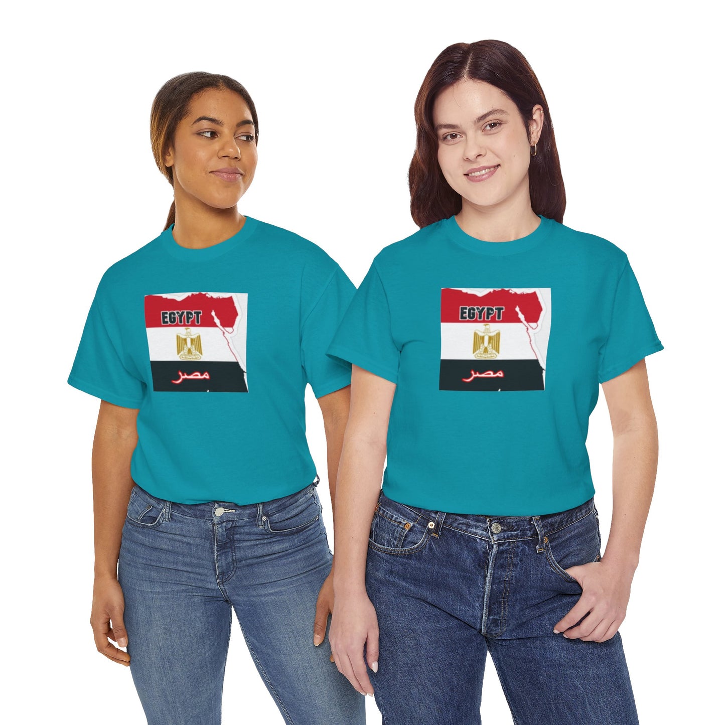 Unisex Heavy Cotton Tee -- Egypt flag and map