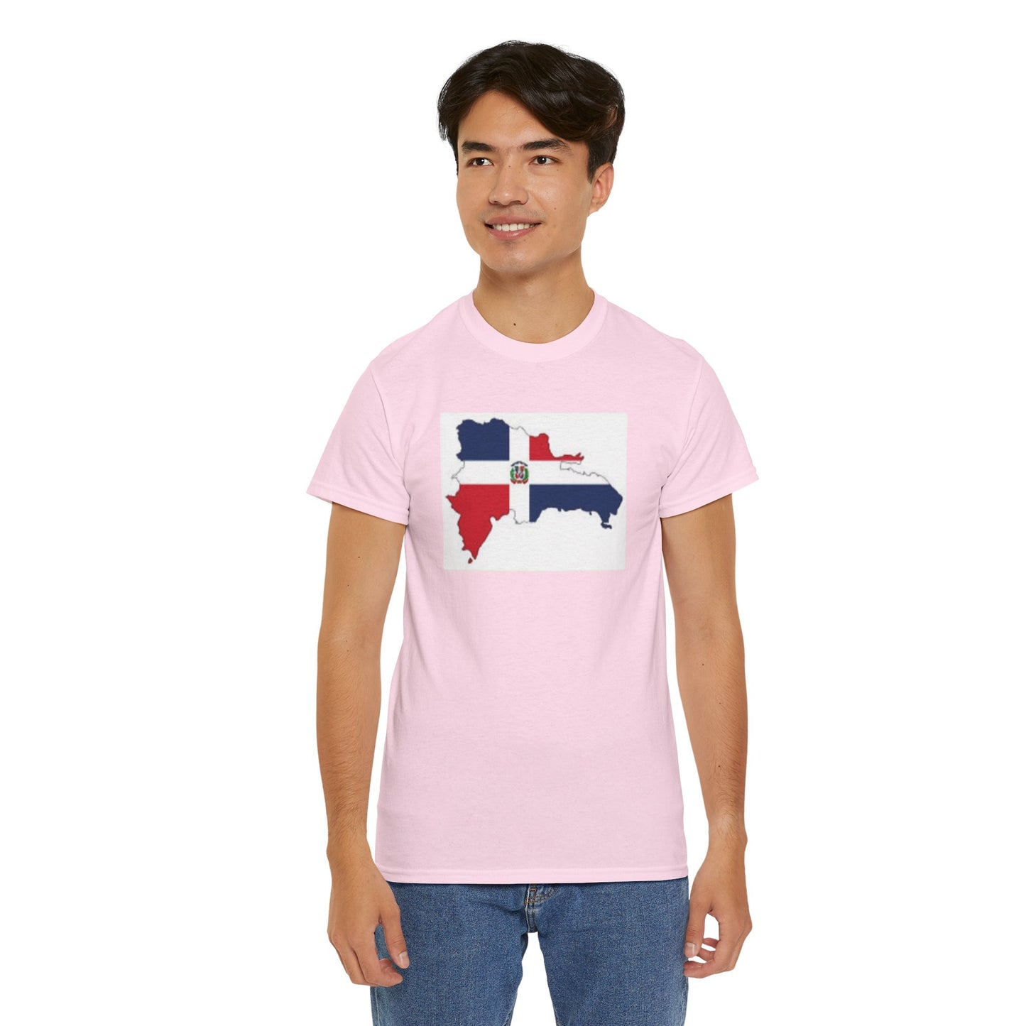 Unisex Heavy Cotton Tee -- Dominican Republic flag and map