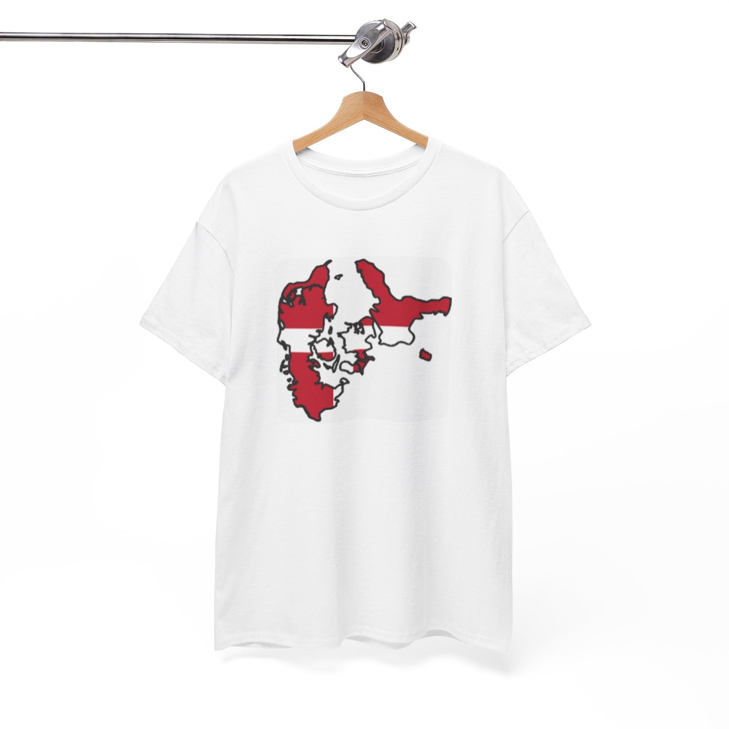 Unisex Heavy Cotton Tee -- Denmark flag and map