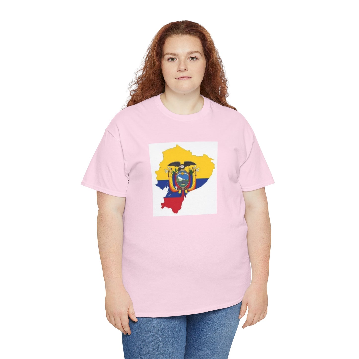Unisex Heavy Cotton Tee -- Ecuador flag and map