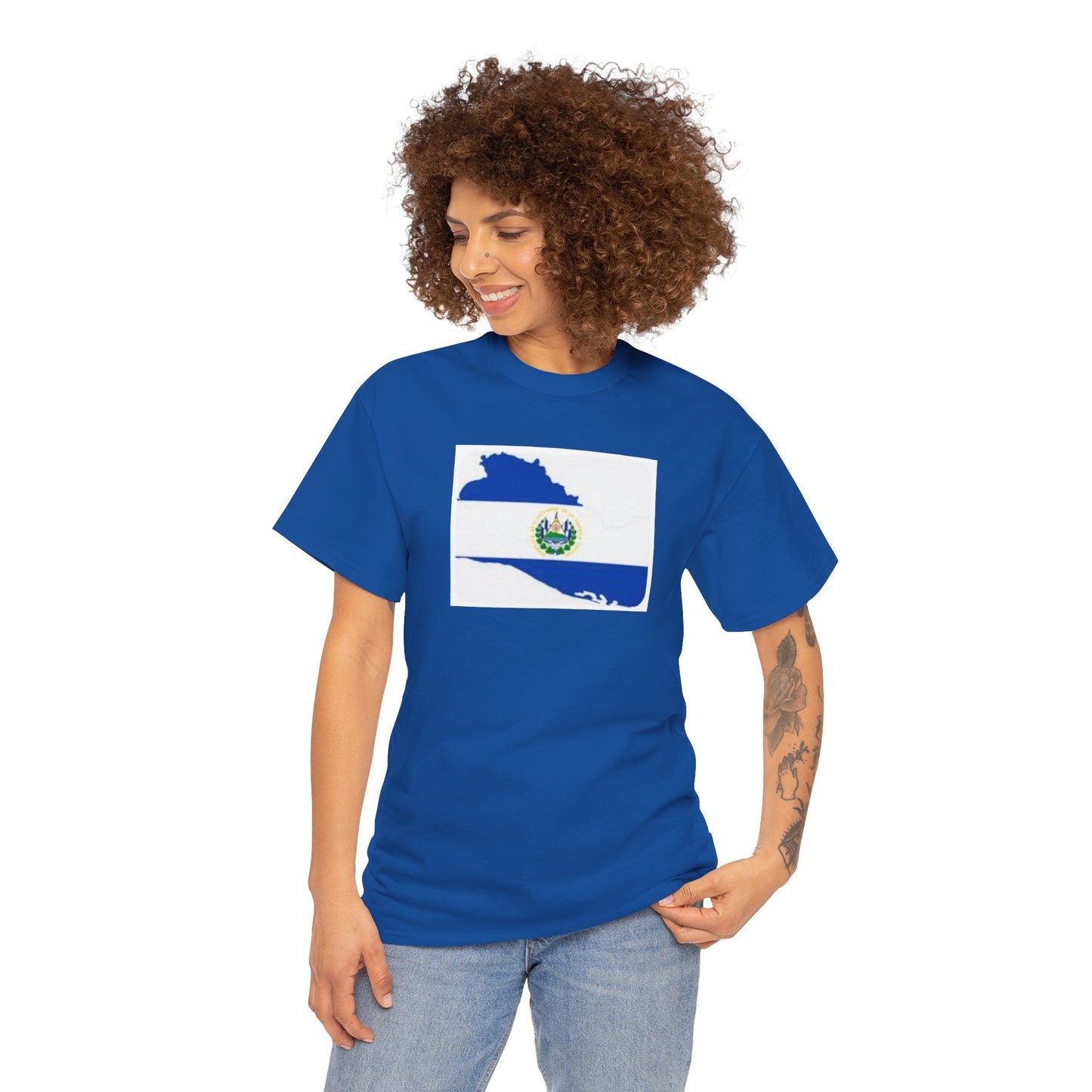 Unisex Heavy Cotton Tee -- el Salvador flag and map