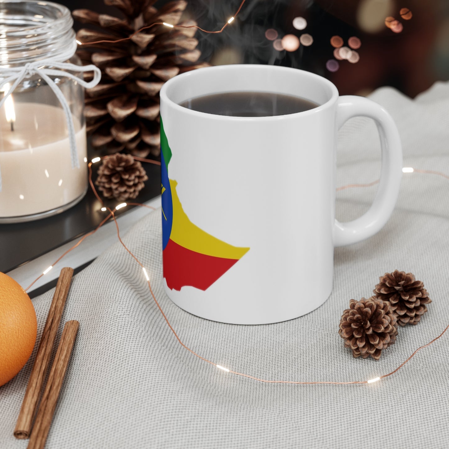 Mug 11oz -- Ethiopan federal Flag and map