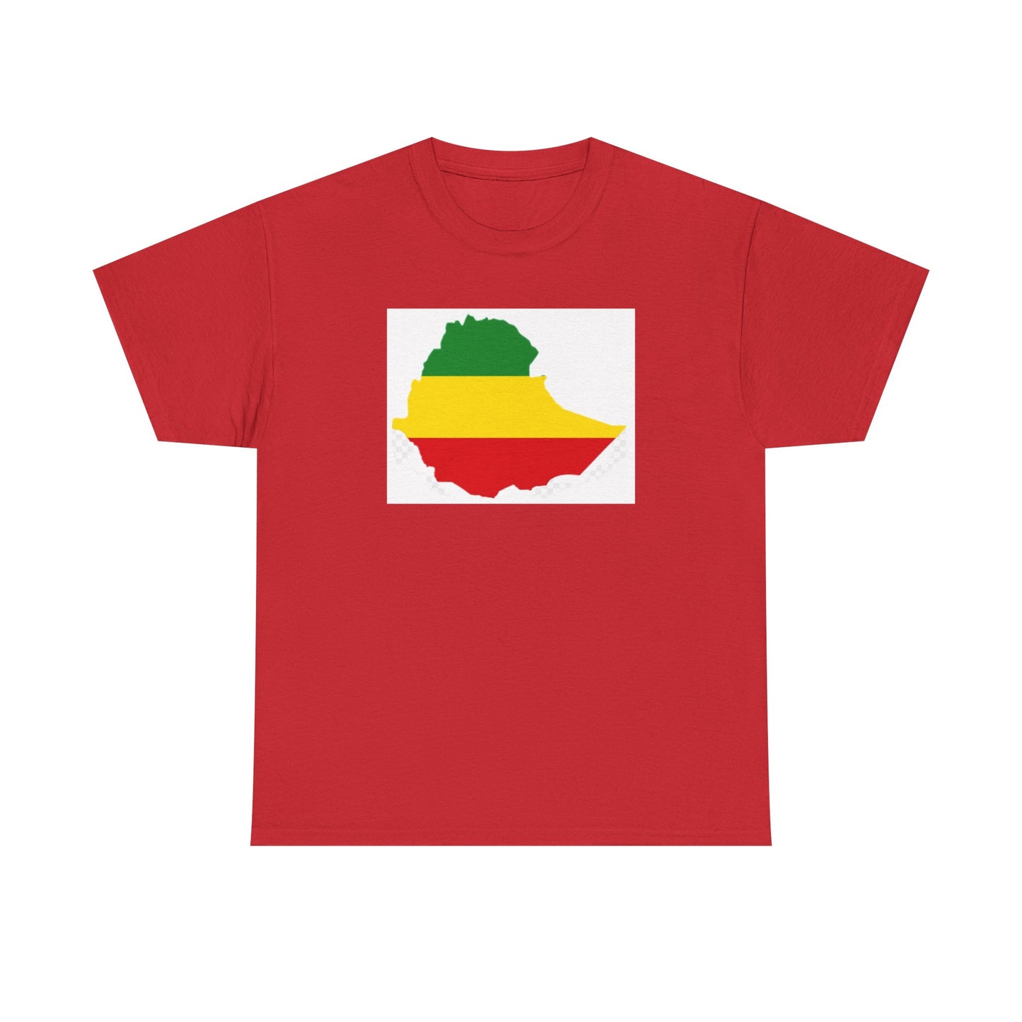 Unisex Heavy Cotton Tee -- Ethiopia flag and map
