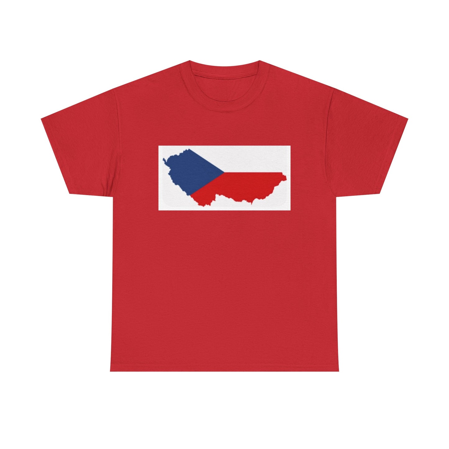 Unisex Heavy Cotton Tee -- Czechia flag and map