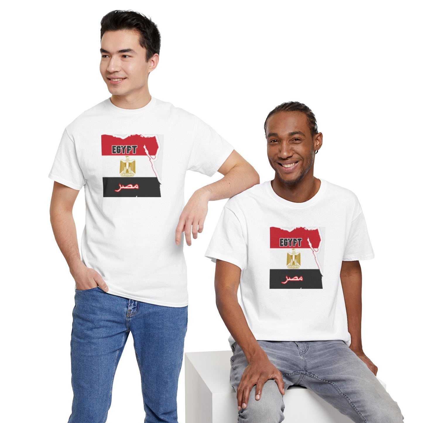 Unisex Heavy Cotton Tee -- Egypt flag and map