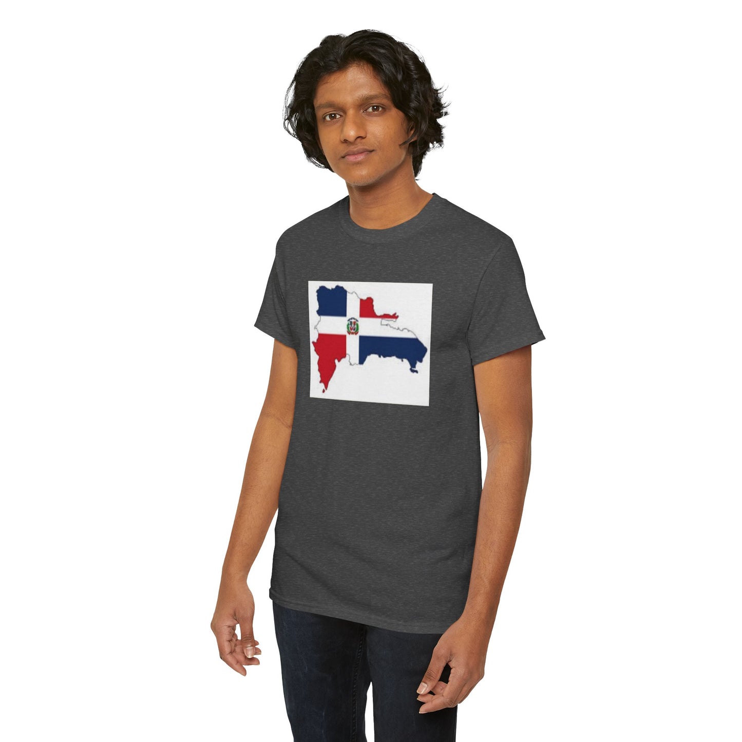 Unisex Heavy Cotton Tee -- Dominican Republic flag and map