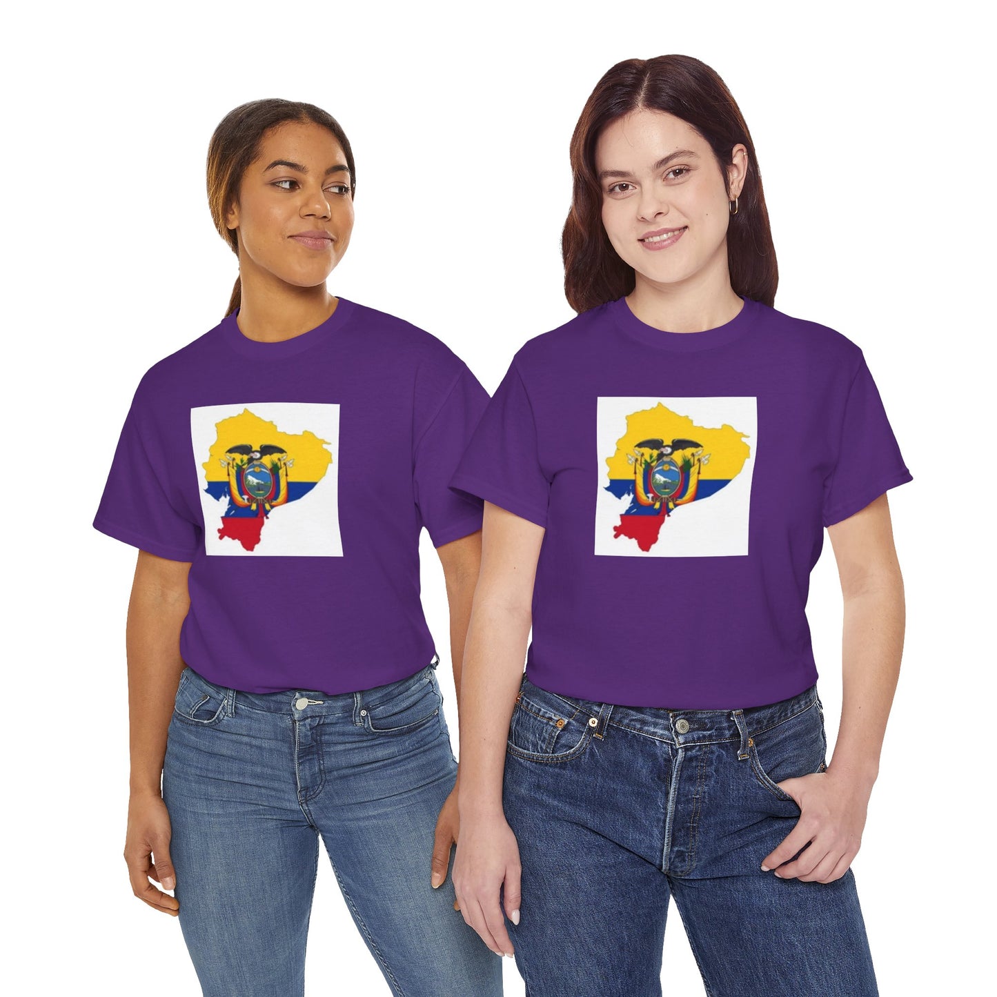 Unisex Heavy Cotton Tee -- Ecuador flag and map