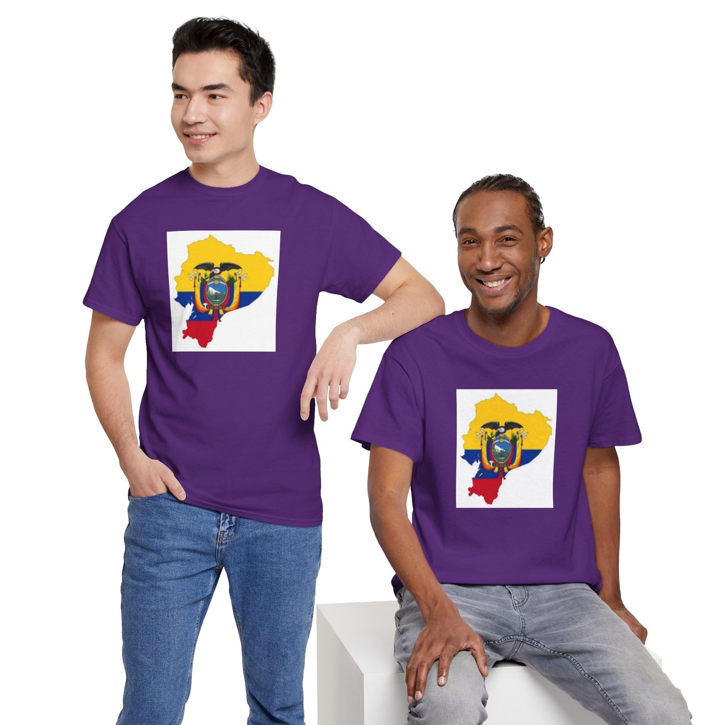 Unisex Heavy Cotton Tee -- Ecuador flag and map