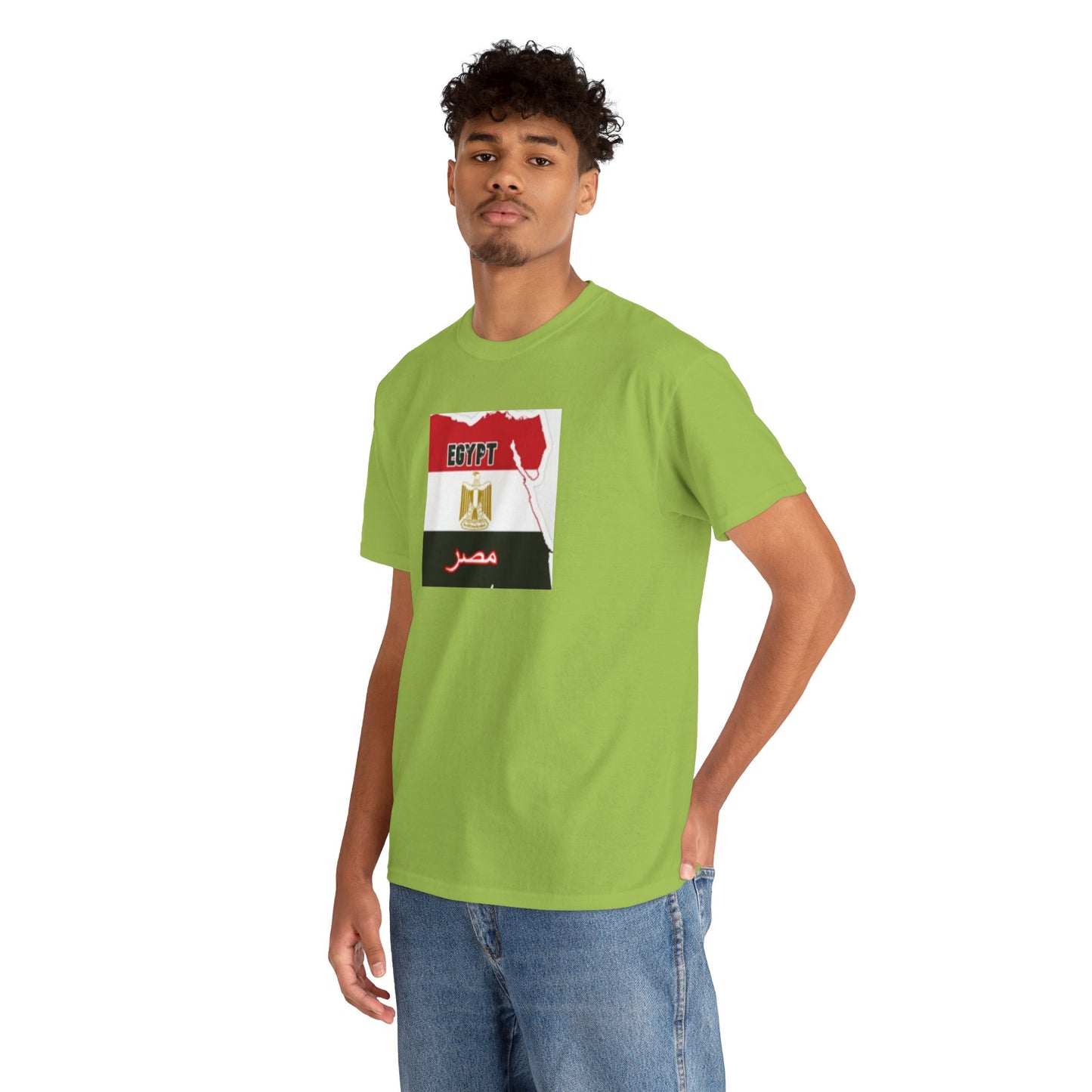 Unisex Heavy Cotton Tee -- Egypt flag and map