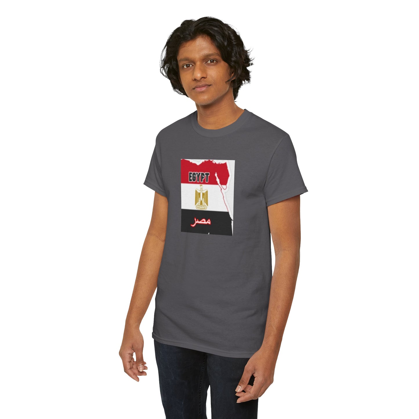 Unisex Heavy Cotton Tee -- Egypt flag and map