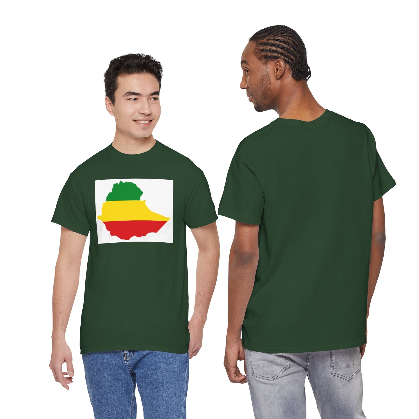 Unisex Heavy Cotton Tee -- Ethiopia flag and map