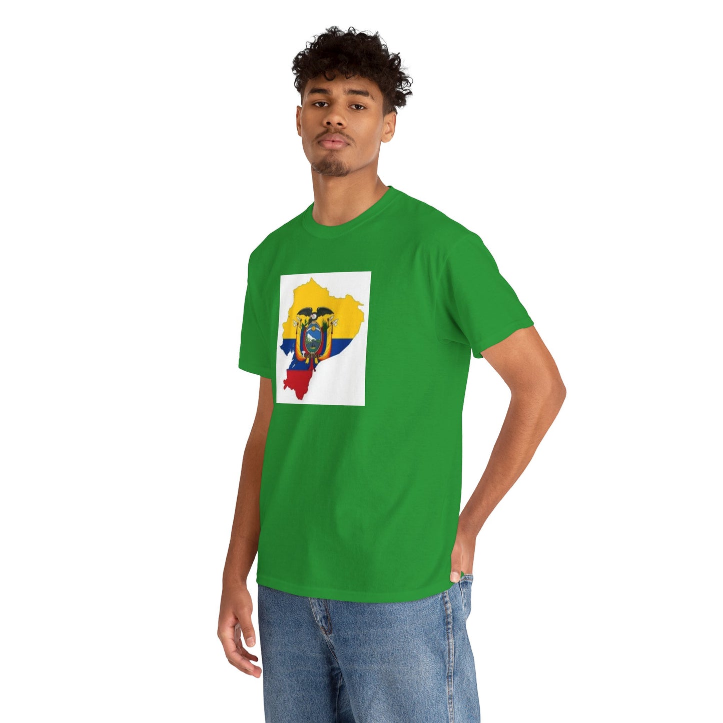 Unisex Heavy Cotton Tee -- Ecuador flag and map
