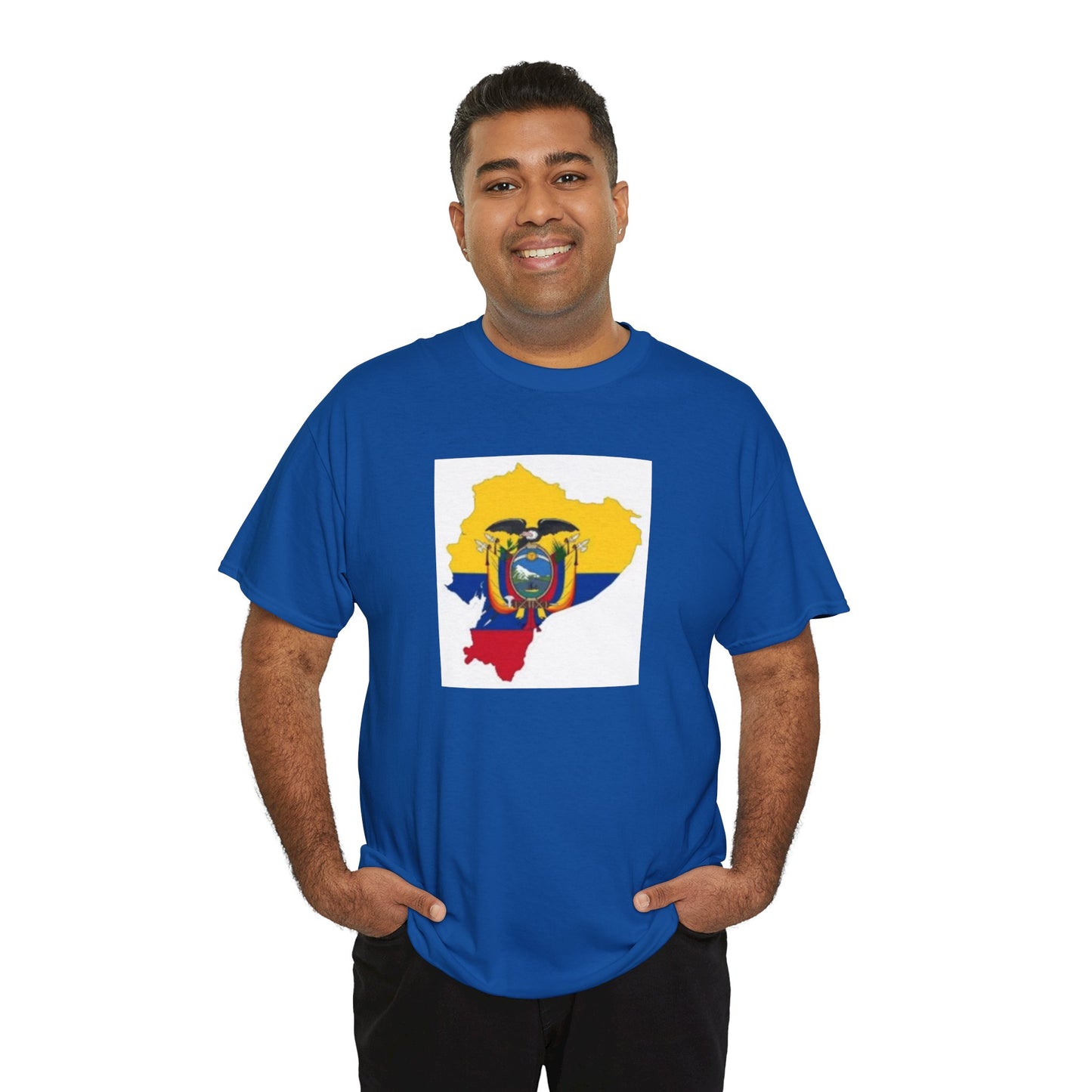 Unisex Heavy Cotton Tee -- Ecuador flag and map
