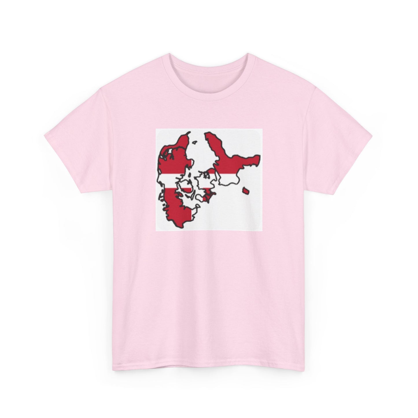 Unisex Heavy Cotton Tee -- Denmark flag and map