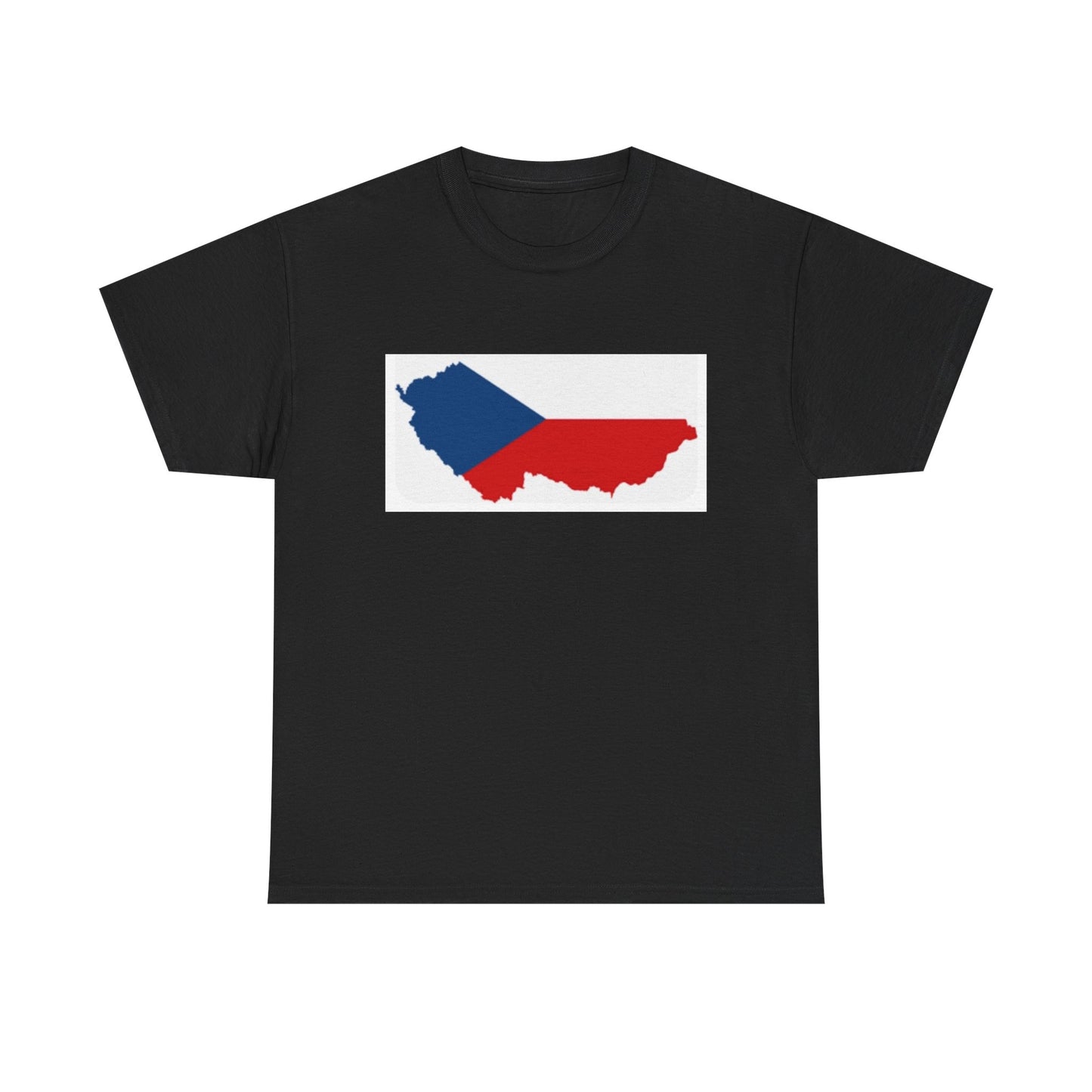 Unisex Heavy Cotton Tee -- Czechia flag and map