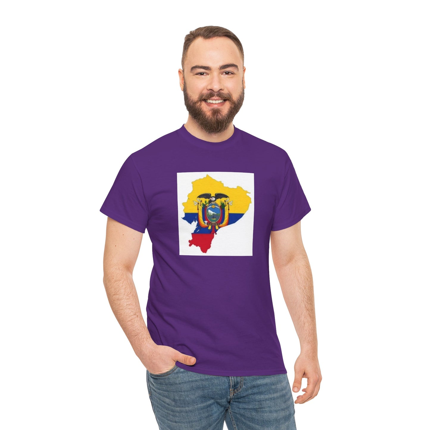 Unisex Heavy Cotton Tee -- Ecuador flag and map