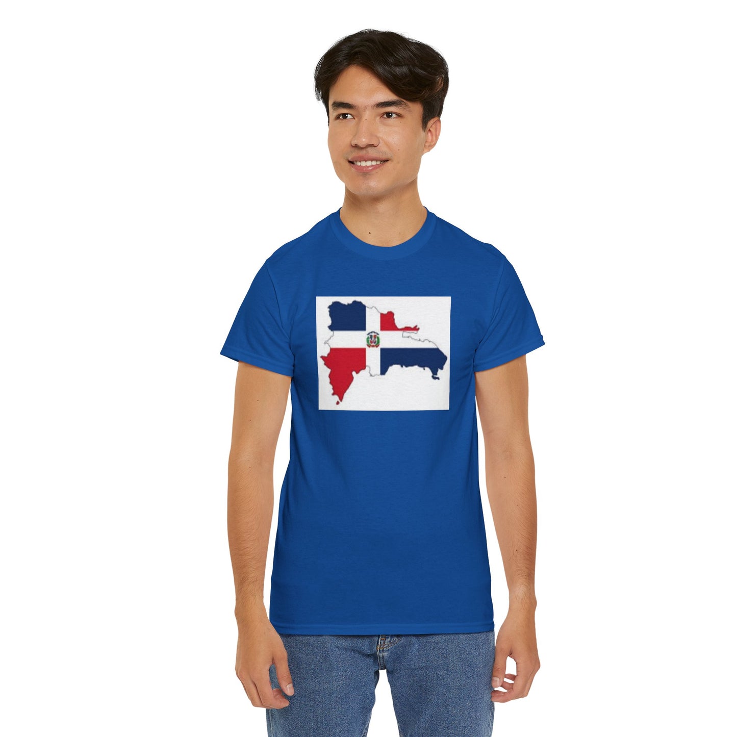 Unisex Heavy Cotton Tee -- Dominican Republic flag and map