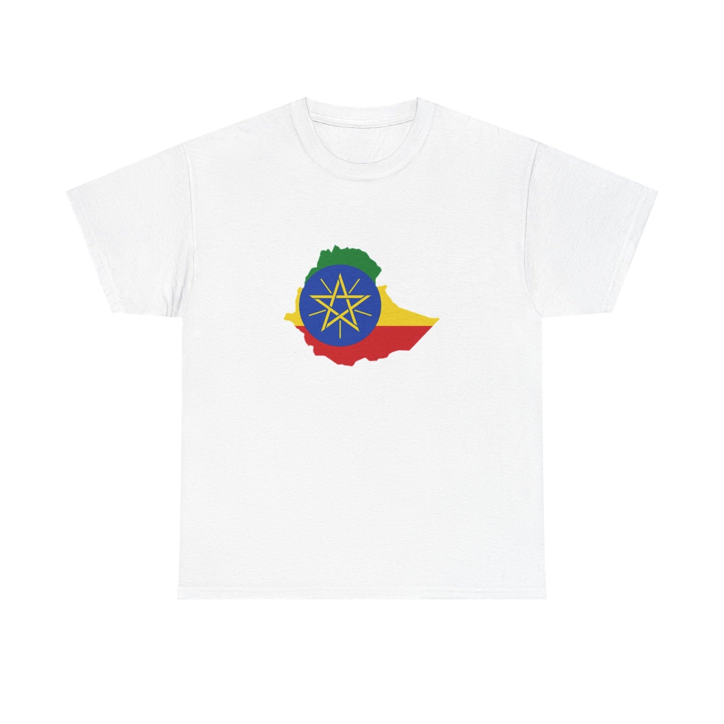 Unisex Heavy Cotton Tee -- Ethiopa federal flag and map