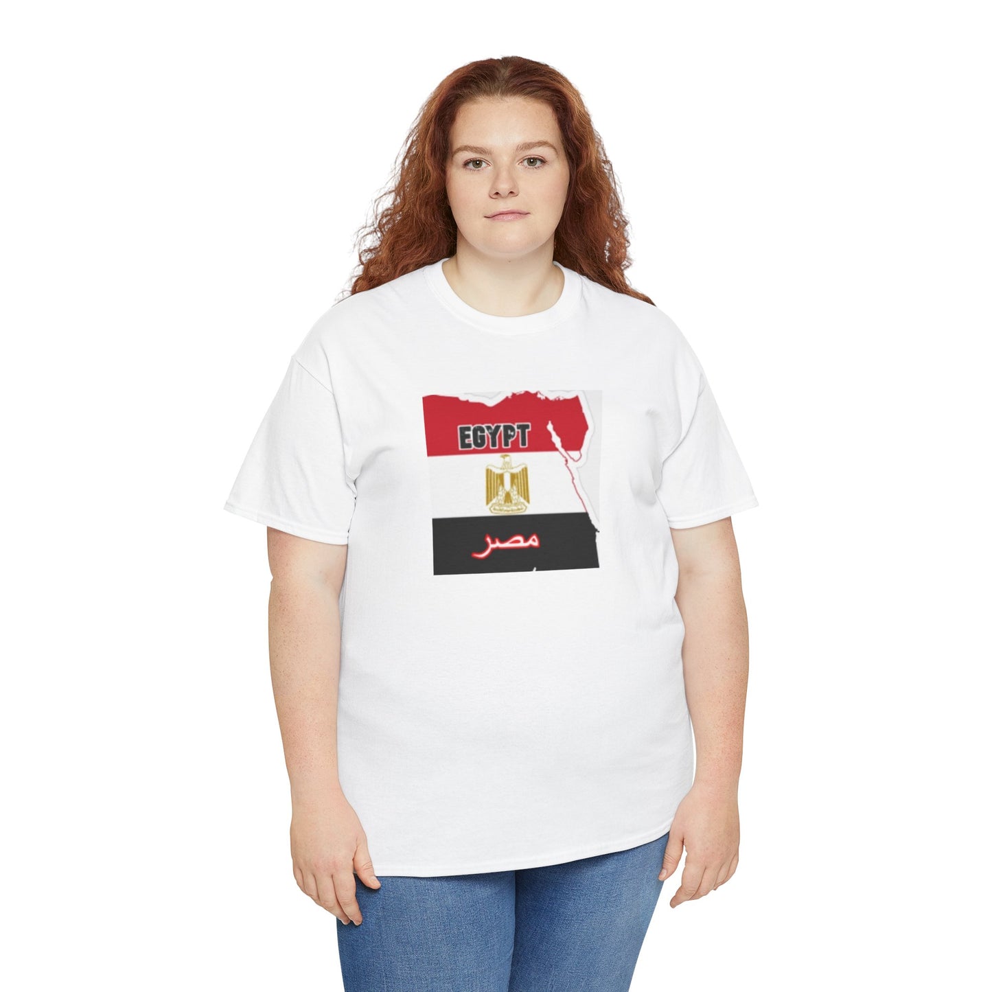 Unisex Heavy Cotton Tee -- Egypt flag and map