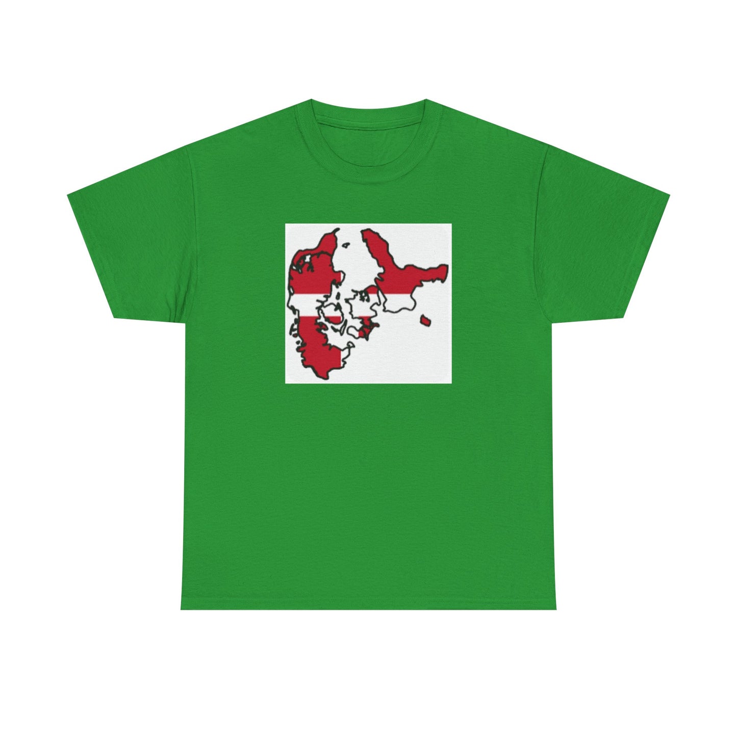 Unisex Heavy Cotton Tee -- Denmark flag and map