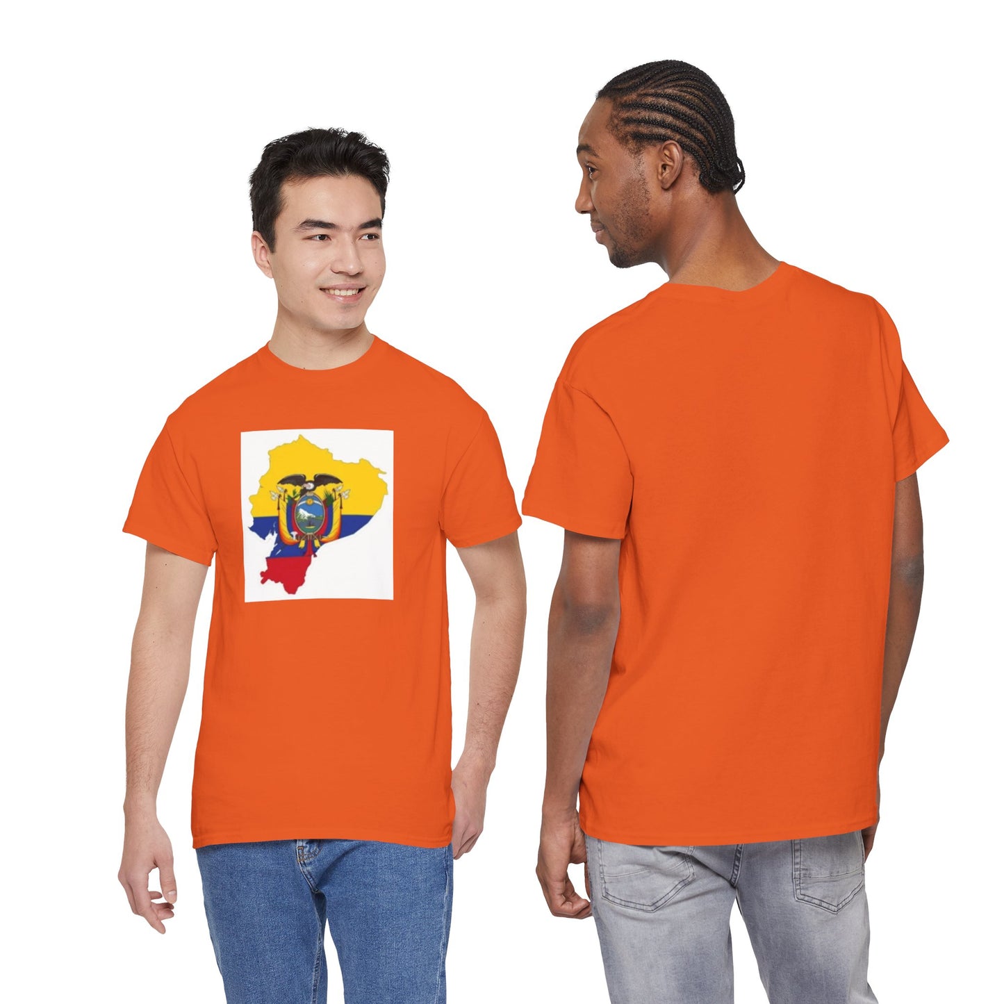 Unisex Heavy Cotton Tee -- Ecuador flag and map