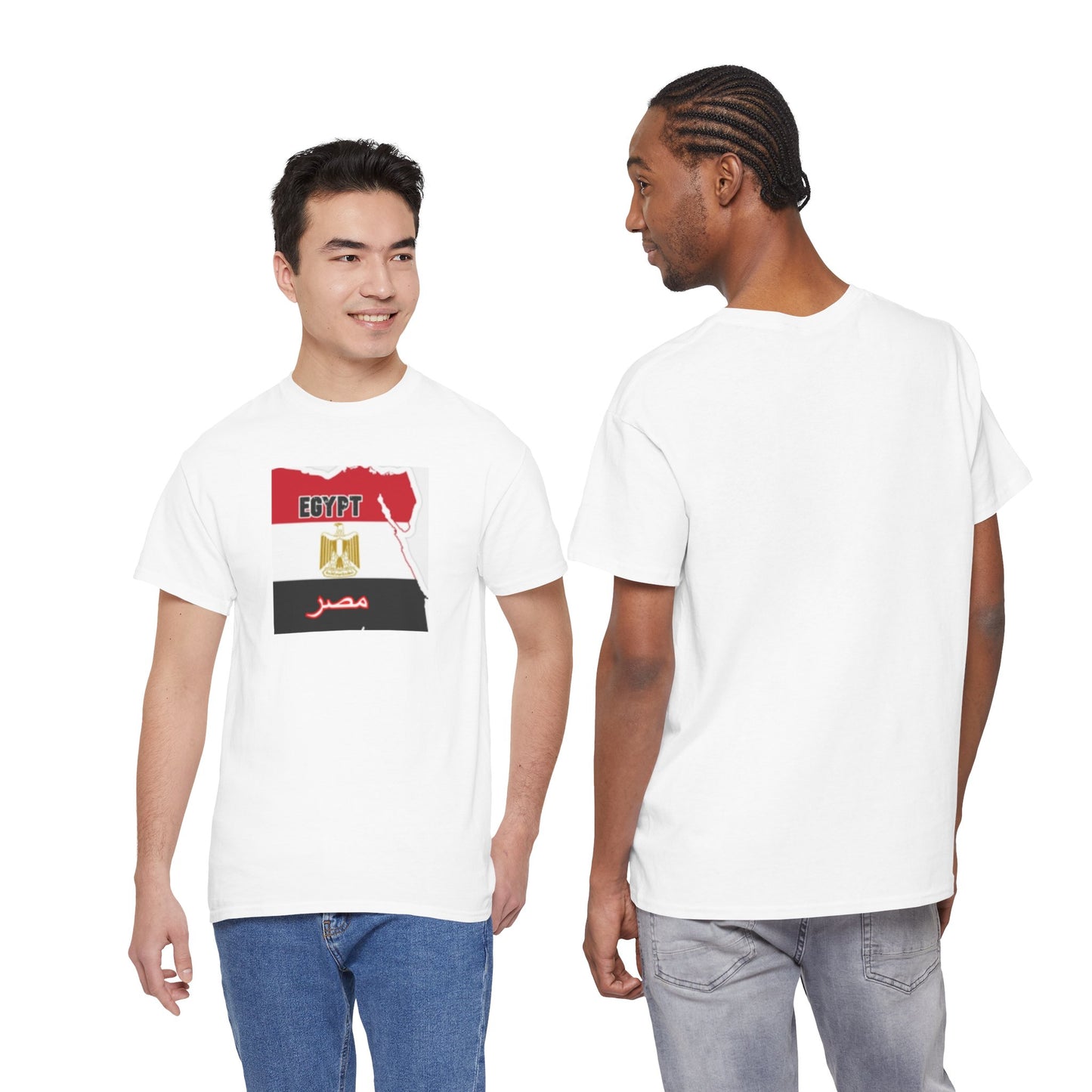 Unisex Heavy Cotton Tee -- Egypt flag and map