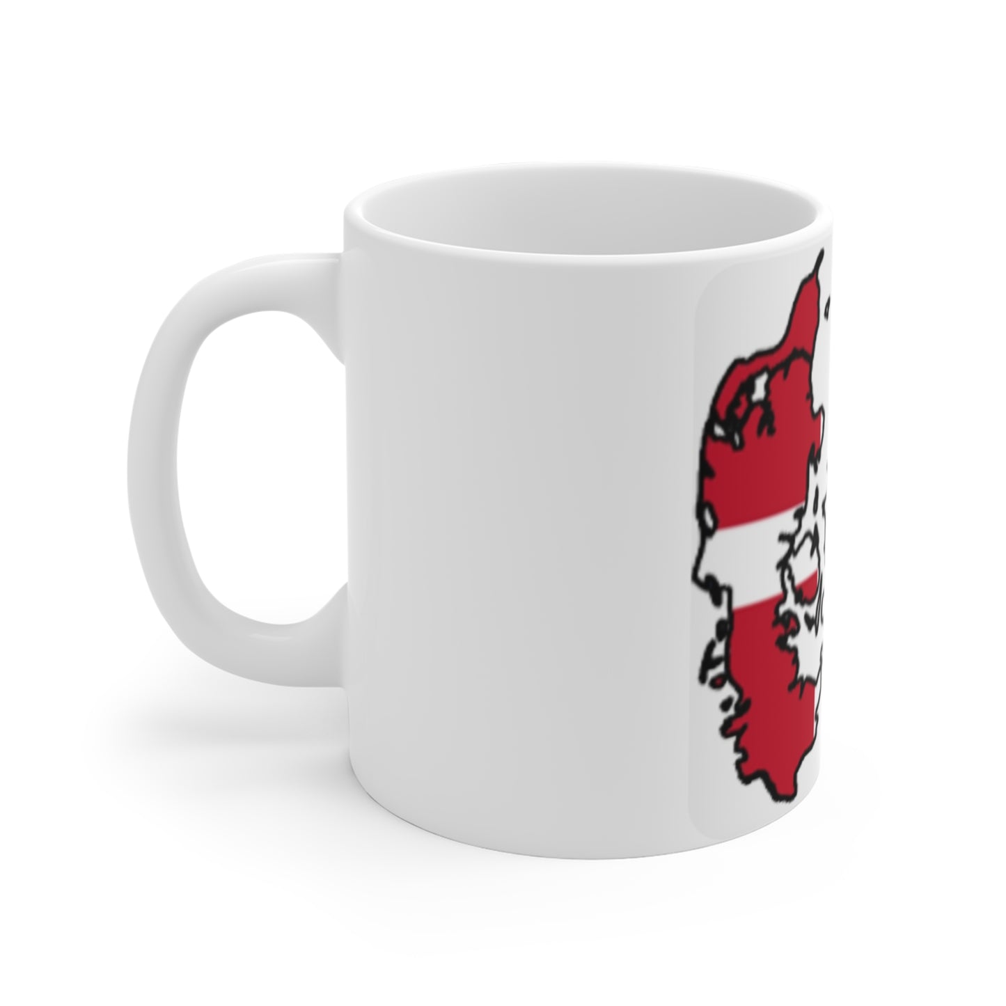 Mug 11oz -- Denmark flag and map