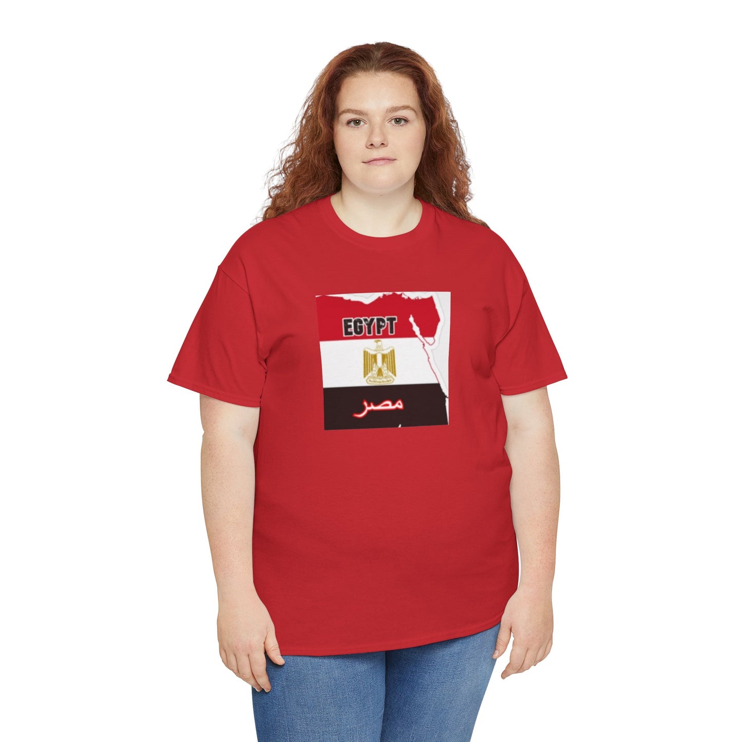 Unisex Heavy Cotton Tee -- Egypt flag and map