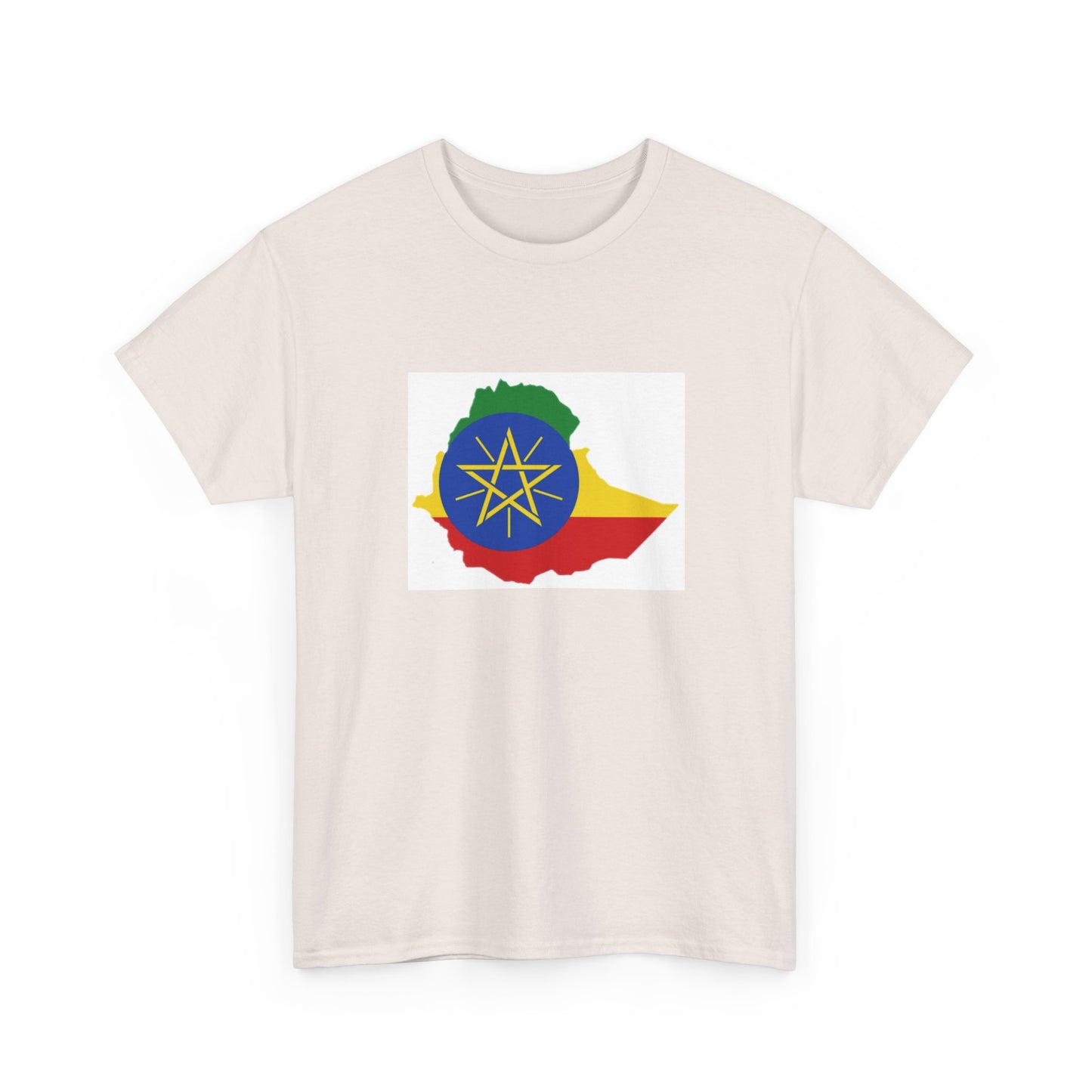 Unisex Heavy Cotton Tee -- Ethiopa federal flag and map