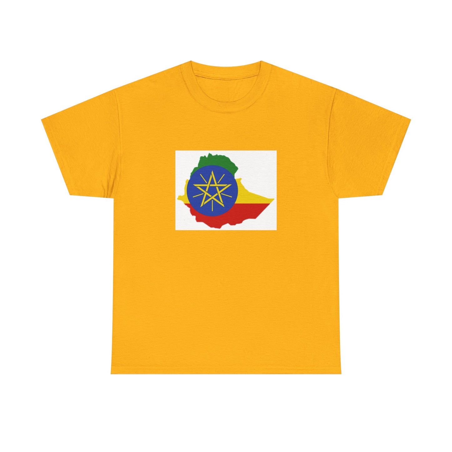 Unisex Heavy Cotton Tee -- Ethiopa federal flag and map