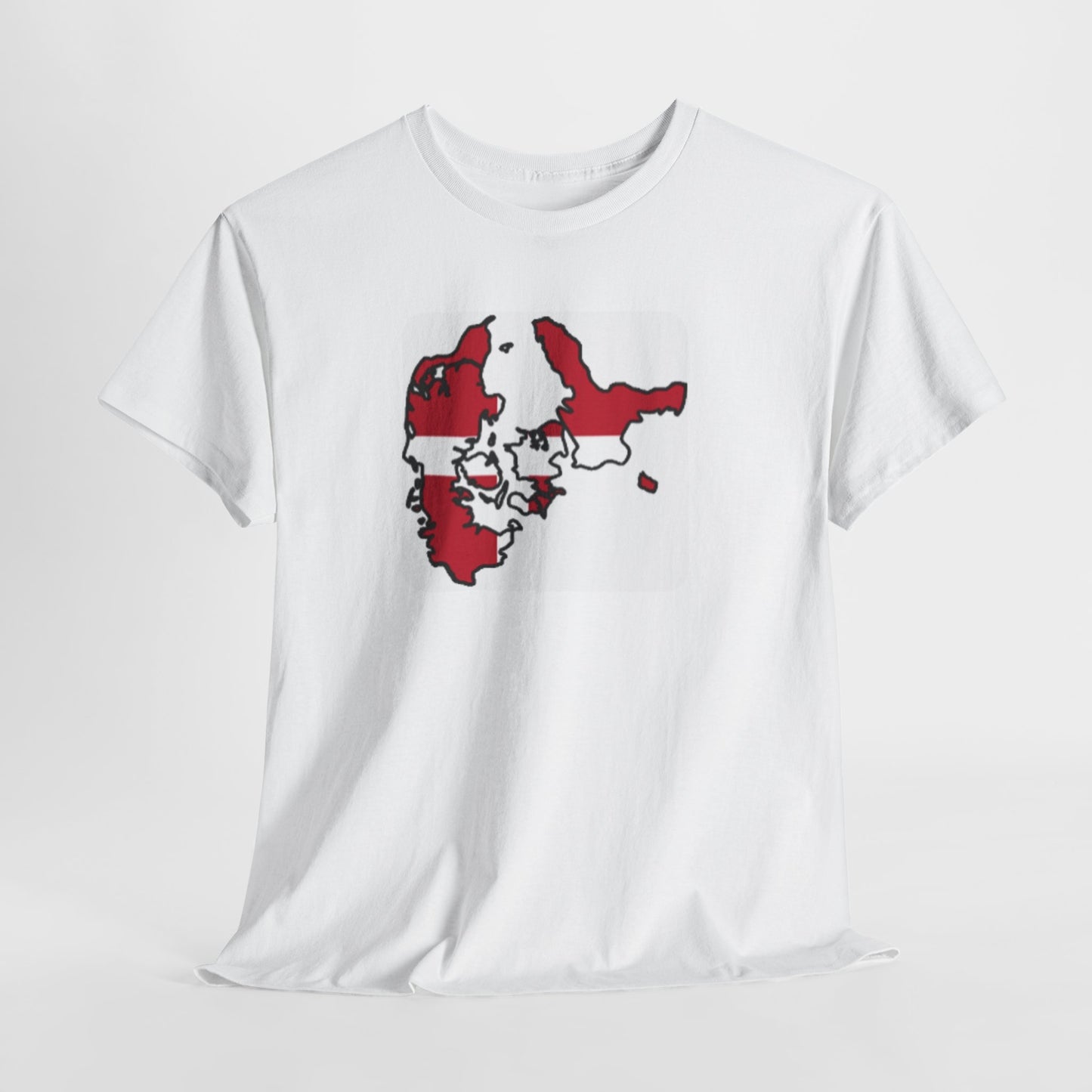 Unisex Heavy Cotton Tee -- Denmark flag and map