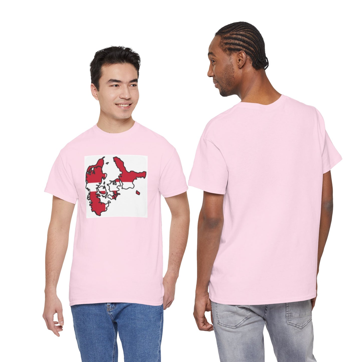 Unisex Heavy Cotton Tee -- Denmark flag and map