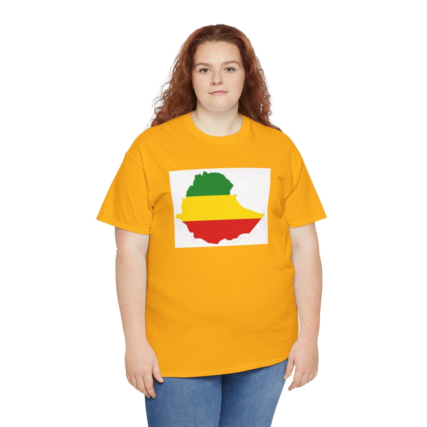 Unisex Heavy Cotton Tee -- Ethiopia flag and map