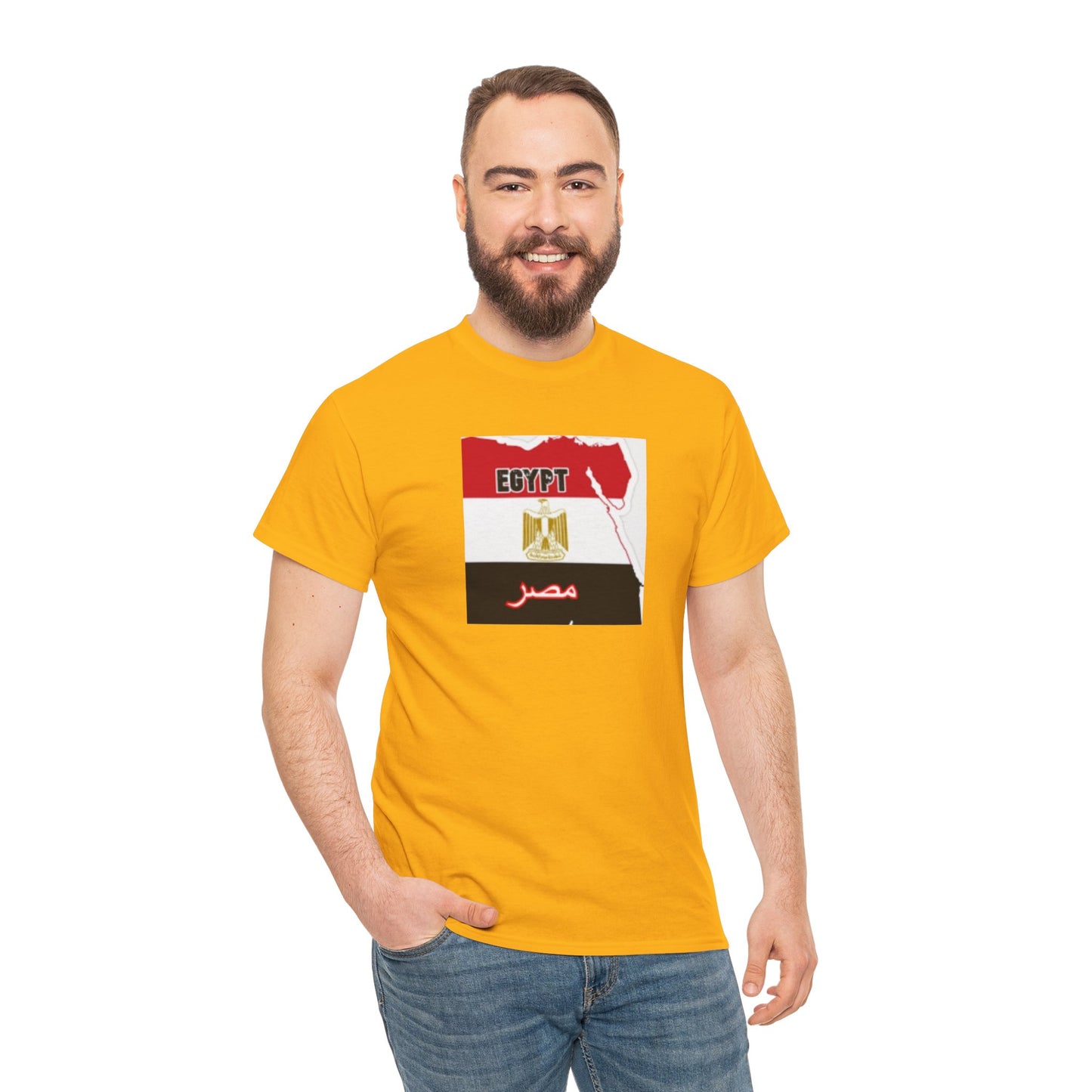 Unisex Heavy Cotton Tee -- Egypt flag and map