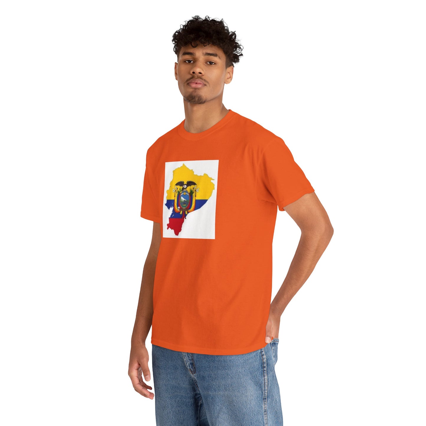 Unisex Heavy Cotton Tee -- Ecuador flag and map