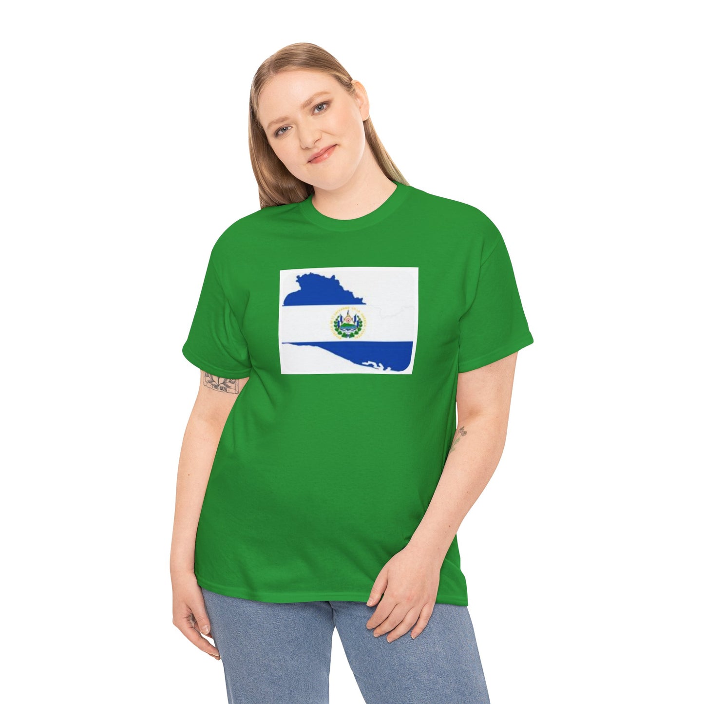 Unisex Heavy Cotton Tee -- el Salvador flag and map