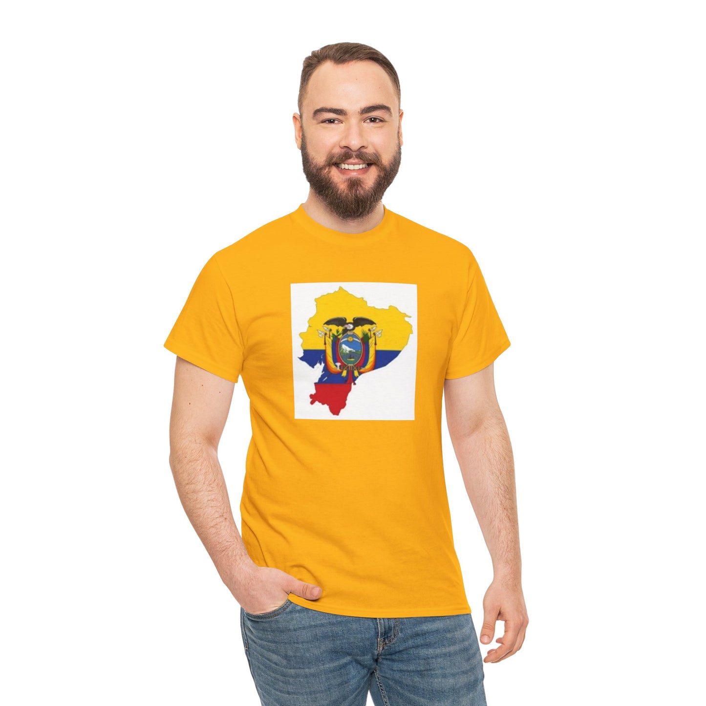Unisex Heavy Cotton Tee -- Ecuador flag and map