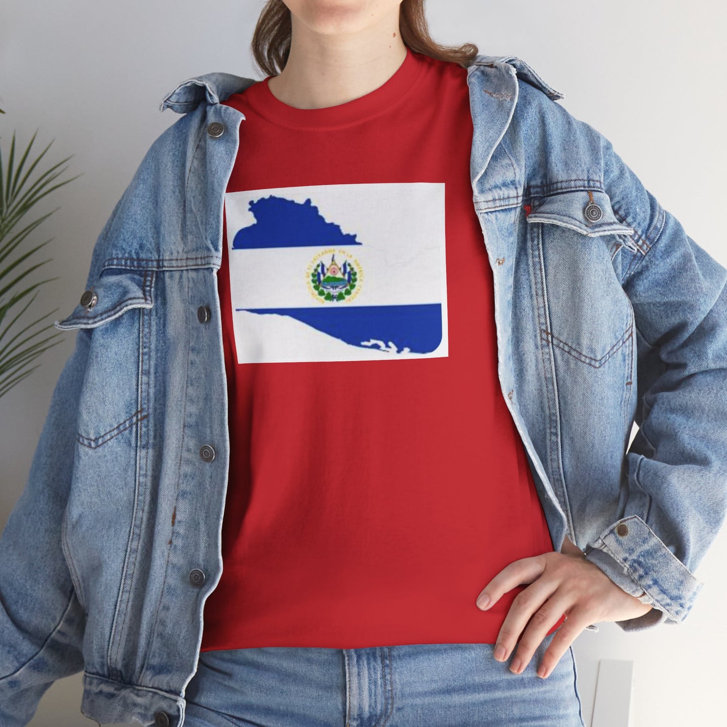 Unisex Heavy Cotton Tee -- el Salvador flag and map